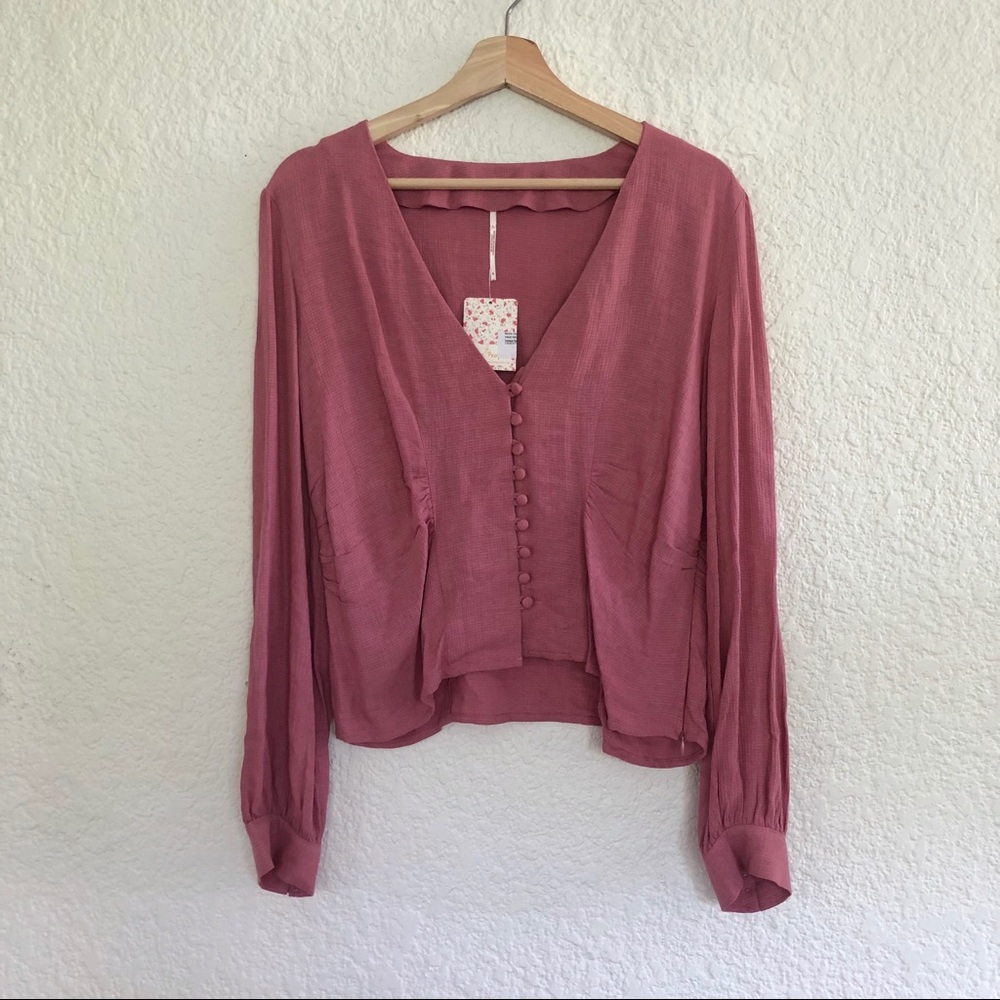FREE PEOPLE MAISE BLOUSE WITH BUTTONS